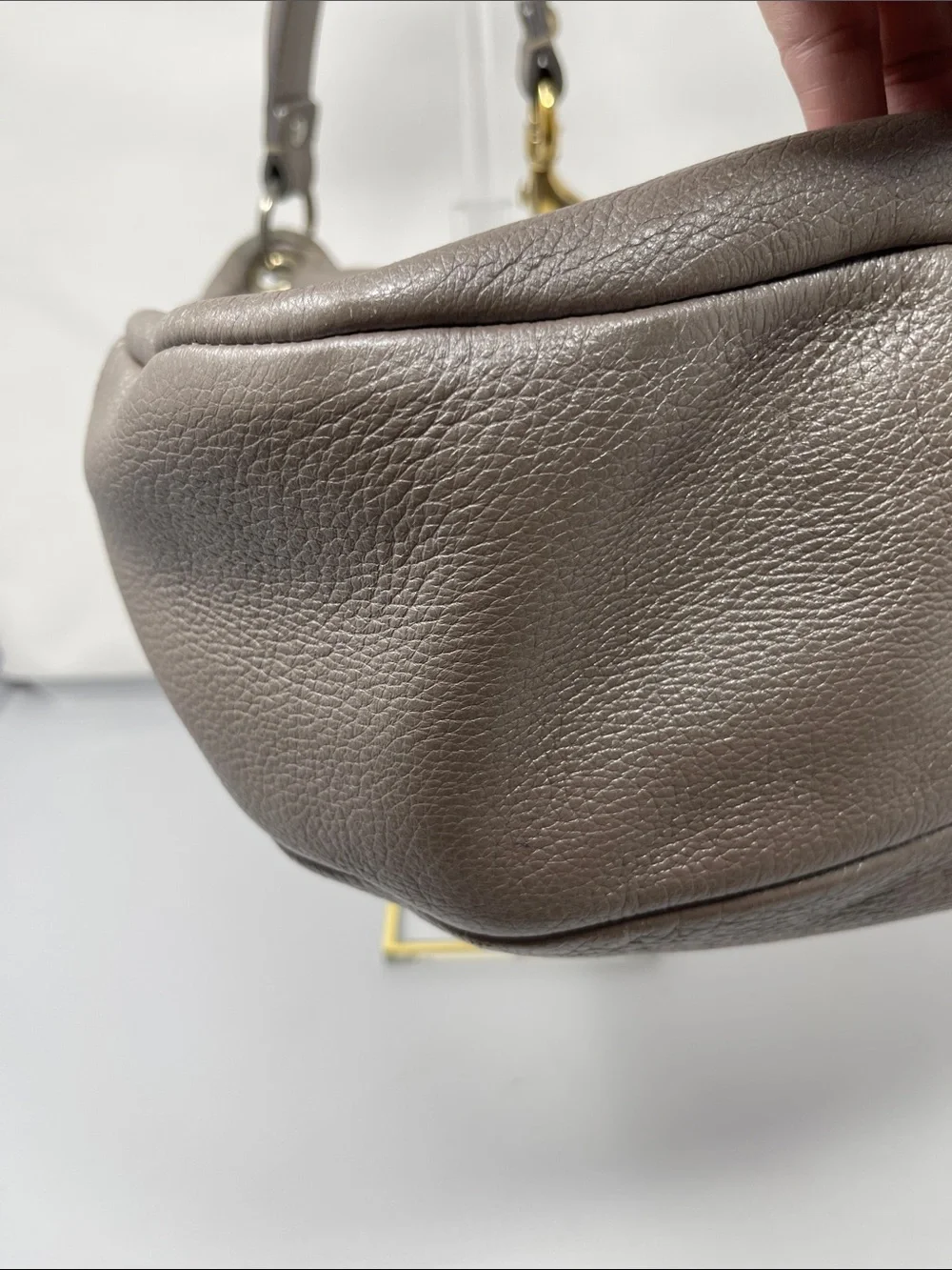 Jimmy Choo Taupe Leather Hobo Skybag